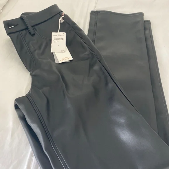 Good American Black Leather Pants - Picture 2 of 4